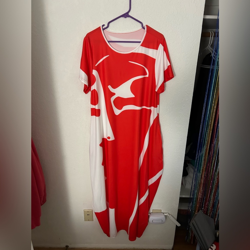 Red and White Summer Dress